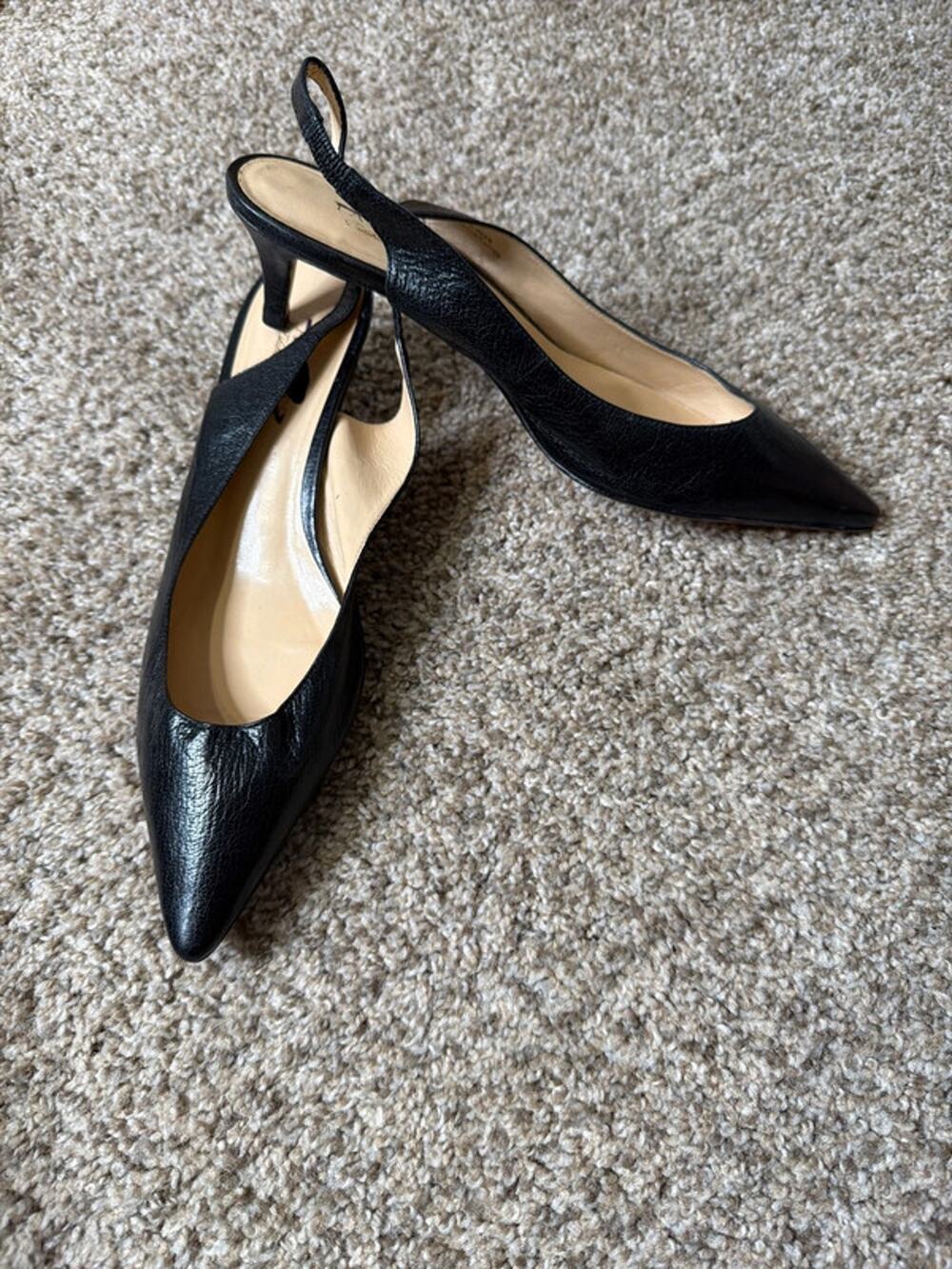 Talbot black sling back kitten heel shoes, 10.5 634